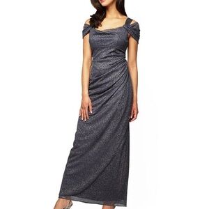 Beautiful gray evening dress. Greet for the holidays